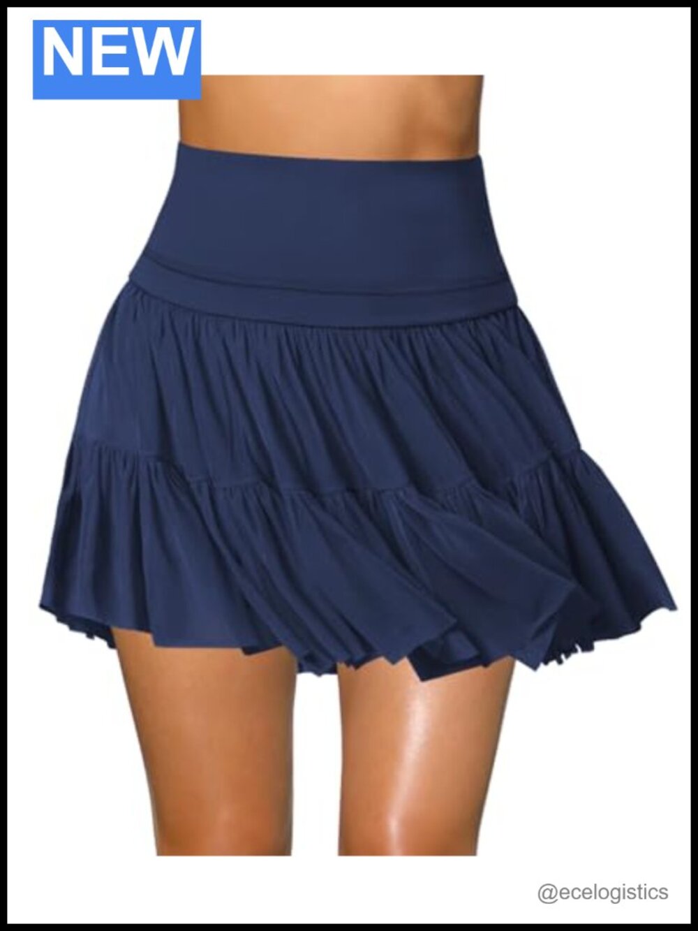 Pleated Ruffle Tennis Skort High Waist Flowy Mini Skirt Built-in Shorts